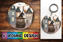 Halloween Boho Animal Round Design Autumn Keychain Product Image 1