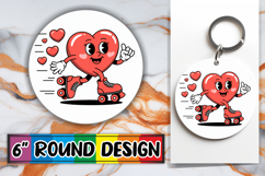 Bright Sublimation Round Ornaments, Valenines Heart Product Image 1