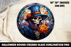 Halloween Stained Glass Sublimation PNG | Skull | Ghost Product Image 1