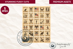 USA Vintage Patriotic fussy cut ephemera tag and bookmark Product Image 1