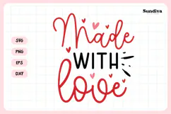 Kids Valentine's Day Quote SVG | Made With Love Product Image 3