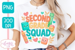 Second grade squad shirt PNG, Cute Second Grade Teacher PNG Product Image 3