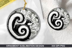 Squirrel Stained Glass Ornament PNG, Sublimation PNG Design Product Image 1