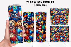 Boxer Skinny Tumbler 20oz Wrap Design,4th of july Tumble PNG Product Image 1