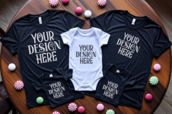 Christmas Family Matching Group Flat Lay T-Shirt Mockups Product Image 1