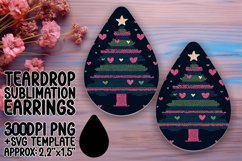 Dynamic Teardrop Earrings Sublimation Art , Holiday Product Image 1