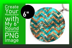 Glittery Stripe Pattern Round Design for Keychain Product Image 1