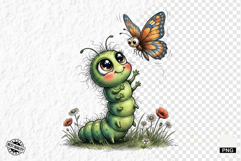 Summer Whimsical Caterpillar PNG Clipart Product Image 1