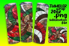 Sparkly Mosaic Flower Tumbler Wrap PNG 20oz Product Image 1