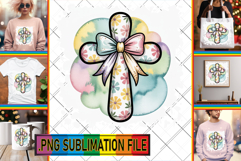 Joyful TSHIRT Sublimation Ideas, Cross and Bow Product Image 1