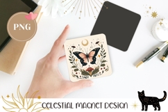 Celestial Butterfly Magnet, Cartoon Moth Magnet Print Product Image 1