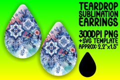 Lovely Teardrop Earrings Sublimation , Watercolor Patter Product Image 1
