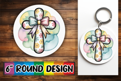Cheerful Round Design Sublimation, Cross and Bow Product Image 1