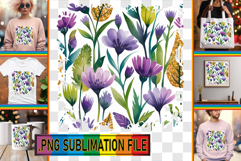 Elegant TSHIRT PNG Designs, Flower Pattern Product Image 1