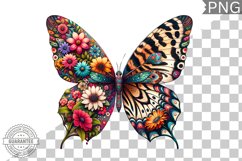 Vibrant Floral Butterfly Sublimation - Clipart PNG Design Product Image 1