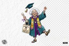 Whimsical Graduation Grandma Clipart Product Image 1