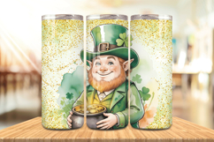Cute Leprechaun Holding Pot of Gold Tumbler Wrap PNG Sublima Product Image 1