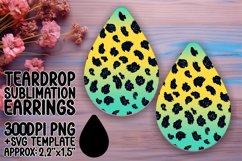Bold Leopard Print Teardrop Earring Wrap Gradient Art PNG Product Image 1