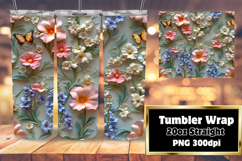 Playful 20oz Tumbler Template , 3D Flower Product Image 1