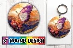 SBeautiful Glitter Butterflies Round Design Product Image 1