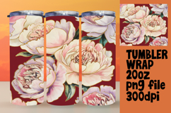SLEEK PNG Tumbler Design 20oz , Flower Pattern Product Image 1