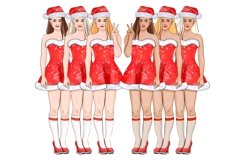 Santa girl, Christmas girl,New Year clipart, Girl clipart Product Image 2