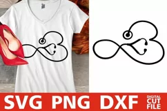 Stethoscope svg, Doctor svg, Nurse svg, Heart, Silhouette Product Image 1