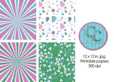 18 Emerald &amp; Fuchsia Digital Paper Pack Product Image 4