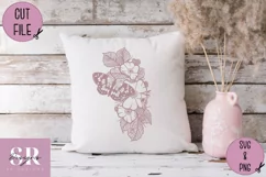 Floral Butterfly t-shirt design| Vinyl butterfly SVG Product Image 3
