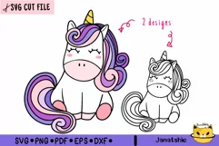 purple Unicorn SVG digital clipart, Unicorn svg, Unicorn DXF Product Image 1