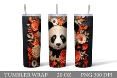Panda Tumbler Wrap. Panda Tumbler Sublimation Product Image 1