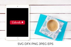 Subscribe calligraphy hand lettering on red button SVG Product Image 2