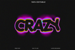 Editable Crazy Text Graphic with Vibrant Neon Effects Product Image 1
