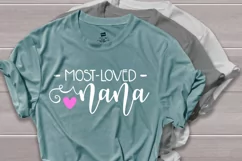 Most loved nana svg, grandma shirt svg Product Image 2