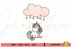 Rainbow Magical unicorn Clip art PNG Product Image 4