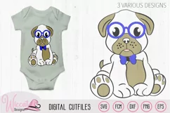 Boy pug svg, Hipster pug svg, pug svg, pug glasses svg, Product Image 2