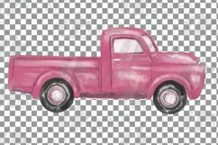Watercolor colorful truck clip art. Printable pickup cars Product Image 5
