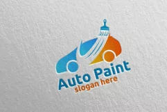 Car Painting Logo with Brush and Sport Car Concept 4 Product Image 2