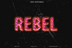Bold Neon Pink and Purple Rebel Typography on a Dark Back Product Image 1