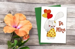 Be Mine Valentine Print | Heart Shape Balloons | Cute Bunny Product Image 3