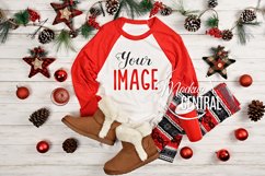 Women&#039;s Blank Raglan T-Shirt Christmas Winter Shirt Mock Up Product Image 1