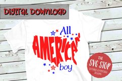 All American Boy Word Art | Kids Patriotic Tshirt SVG Product Image 1