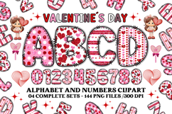 Valentine Alphabet Clip Art, valentines day letters doodle Product Image 1