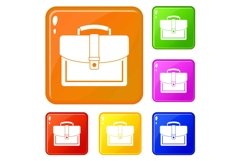 Business briefcase icons set vector color Product Image 1