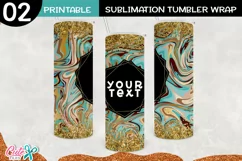 Marble and glitter 20 oz Skinny Tumbler wrap sublimation Product Image 1