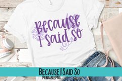 Because I Said So Sublimation PNG Product Image 1