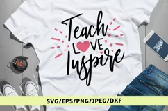 Teach Love Inspire - Teacher SVG EPS DXF PNG Cutting Files Product Image 1