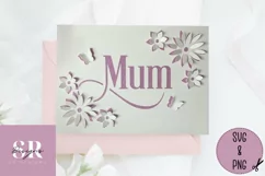 3D Floral Mum card| Paper cutting | Mother’s Day card SVG. Product Image 3