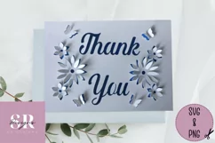 3D Thank you card| Paper cutting | occasion card SVG Product Image 1