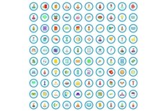 100 startup icons set, cartoon style Product Image 1